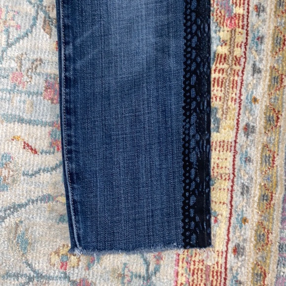 Current/Elliott | Loved Tux Black Lace Skinny Jeans Size 27 - Picture 2 of 8